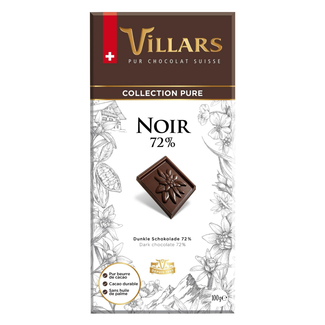 VILLARS PURE CHOCOLATE DARK 72% 100G